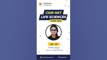 CSIR NET Life Science - Hritika Goyal - AIR 139 - June 2022 #csirnetlifescience #lifesciences #short