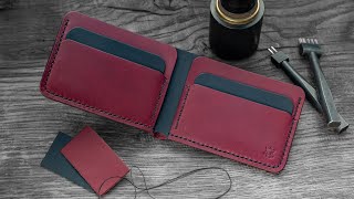Making leather bifold wallet "Bifold Rift 2.1" 💵💳 [PDF Pattern] #asmrcrafts