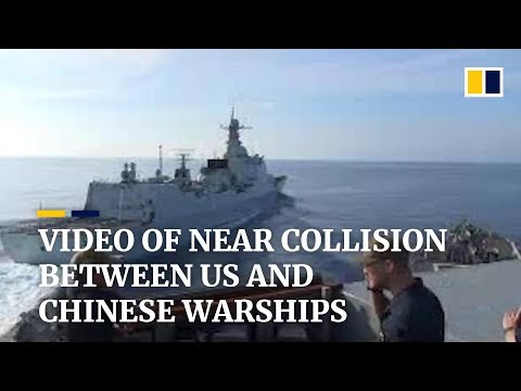 Video of near collision between US and Chinese warships