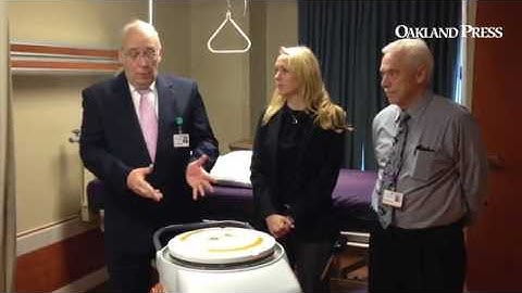SJMO President Jack Weiner talks about the launch of two germ-killing robots at his hospital in Pont