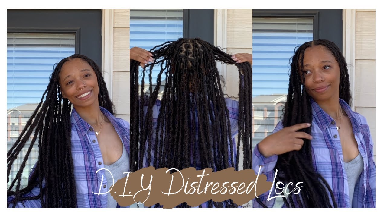 EASY D.I.Y Knotless Distressed Locs 🤍 - YouTube