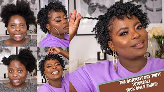 THIS IS THE QUICKEST DRY TWIST OUT YOU&#39;LL EVER TRY! Took only 2hrs!! | DRY TWIST OUT ON 4C HAIR