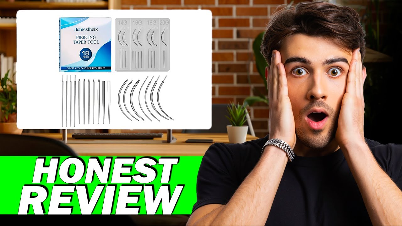 1 Piercing Taper Tool 18PCS 14G-20G Straight & Curved Needles Set — Honest Screencast Review