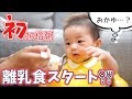 【離乳食】生後5ヶ月赤ちゃん！初１０倍がゆの反応は？？baby food for the first time