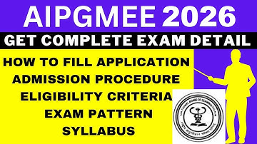 AIPGMEE 2026 Notification (Out), Application, Dates, Eligibility, Syllabus, Pattern, Admit Card