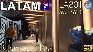 [4K] LA801 Flight u0026 Airport Tour | ???? SANTIAGO to SYDNEY, B787✈️ Business Class