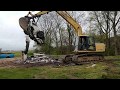 Destruction!!! Crushing a car with an excavator