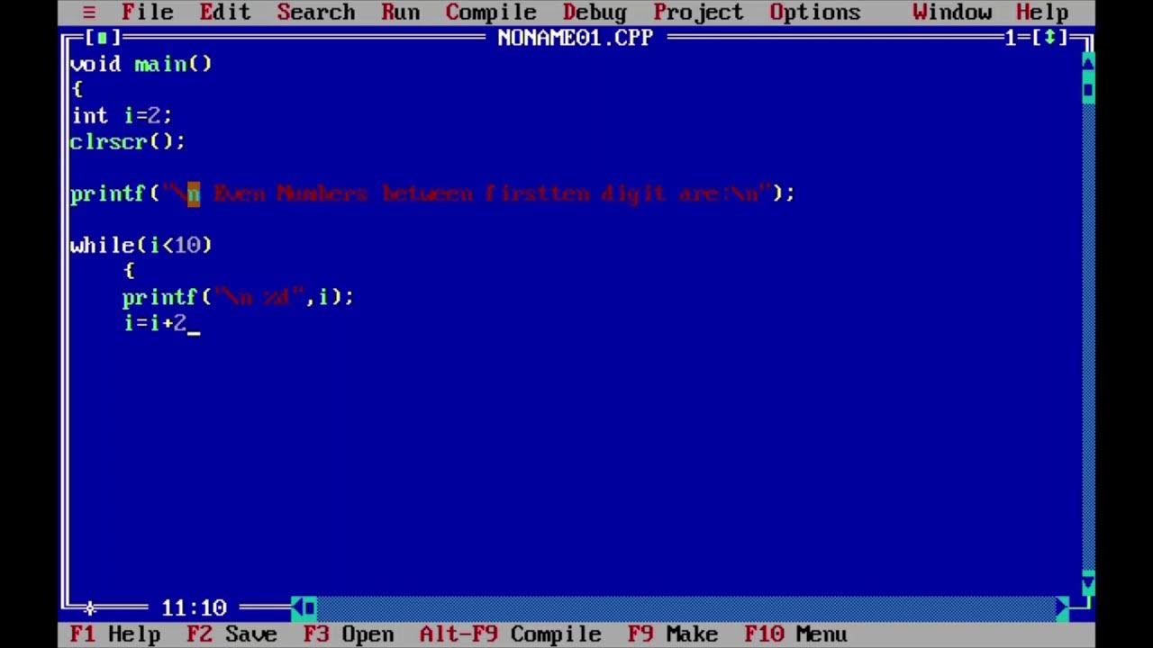 PROGRAM TO PRINT EVEN NUMBERS BETWEEN FIRST 10 NUMBERS USING WHILE LOOP ...