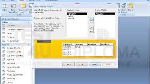 Use the query wizard to create a crosstab query based on the SalesPerProduct query. The new...