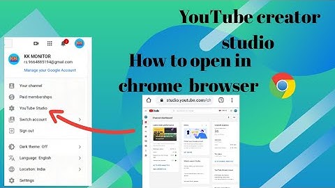 How to open YouTube creator studio in chrome browser