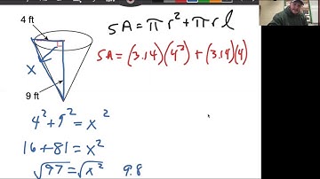 Finding Surface Area of a Cone - Missing Slant Height