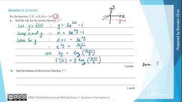 VCAA Mathematical Methods 2006 Exam 1 - Question 2