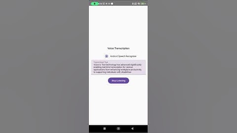 Real-Time Speech Transcription on Android with SpeechRecognizer (Demo)