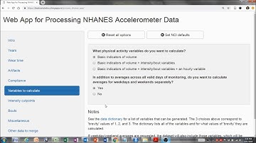 Web app for processing NHANES accelerometer data
