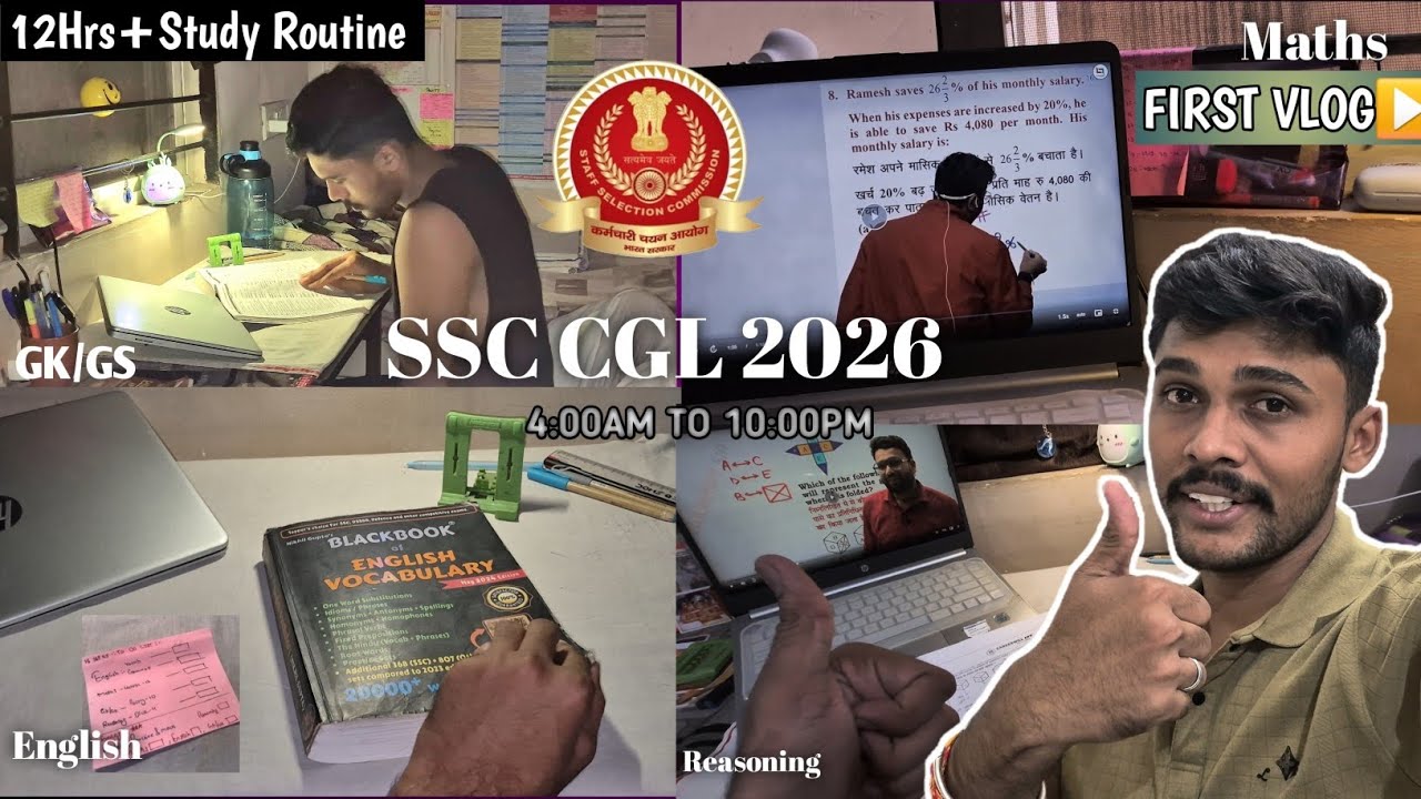 I WOKE UP AT 4 AM TO STUDY FOR SSC CGL 2026🎯MY MORNING TO NIGHT FULL STUDY ROUTINE😱 