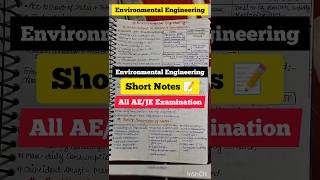 Environment Engineering HAND WRITTEN NOTES ✍️FOR ALL AE/JE 📚 #civilengineering #notes #ssc #ytshorts
