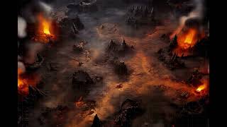 DnD compatible animated map _ Foggy Mountain Inferno _ square grid _ ambience for VTT