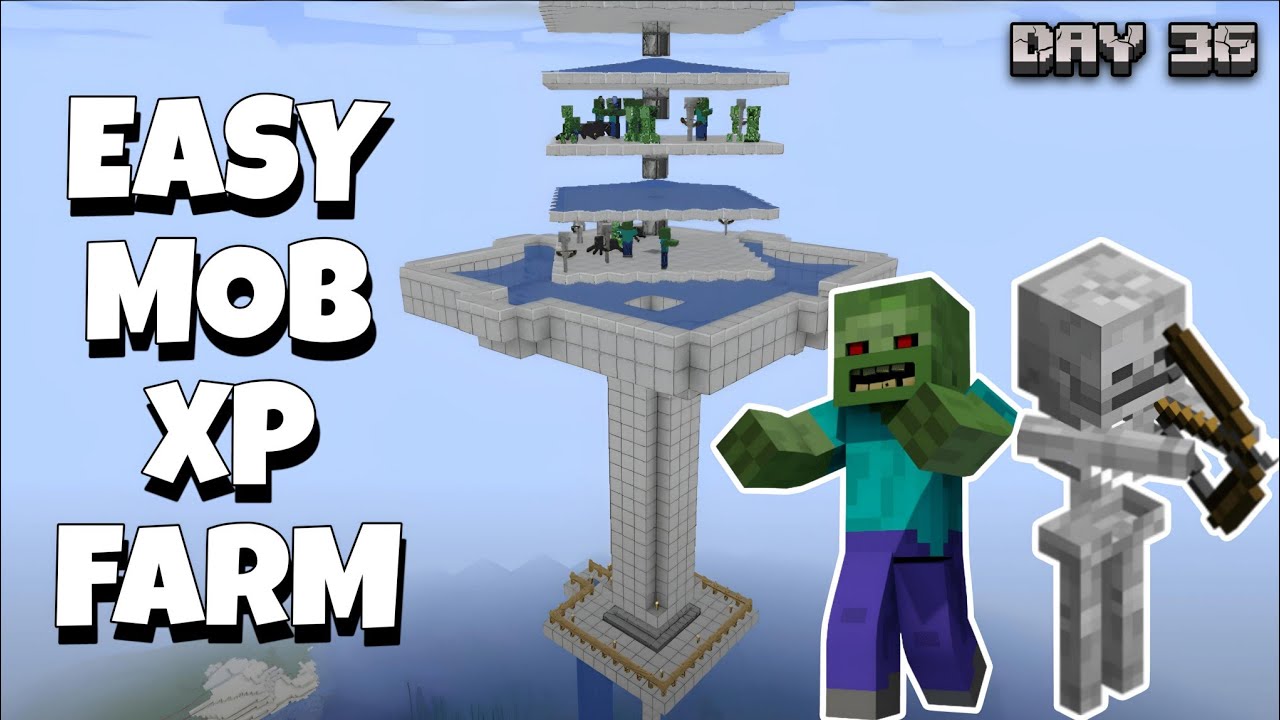 MINECRAFT: Easy MOB XP FARM Tutorial | Minecraft pe Survival Series Day ...