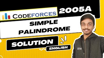 Simple Palindrome | Codeforces 2005A Solution | Codeforces Round 972 (Div. 2) | English