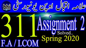 Aiou code 311 solved assignment spring 2020||solved assignment spring 2020 code 311|311 assignment 2