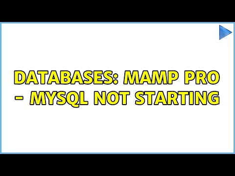 Databases: MAMP Pro - MySQL not starting