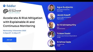 AI Summit 2020 Panel Discussion: Accelerate AI Risk Mitigation with XAI & Continuous Monitoring