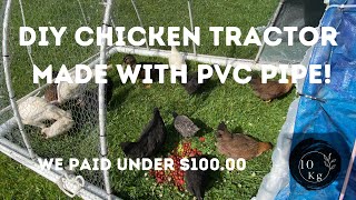 DIY Chicken Tractor || Made with PVC Pipe || Under $100 || Mom of 10