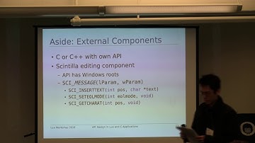 Lua Workshop 2016: API Design for Lua and C Applications - Mitchell