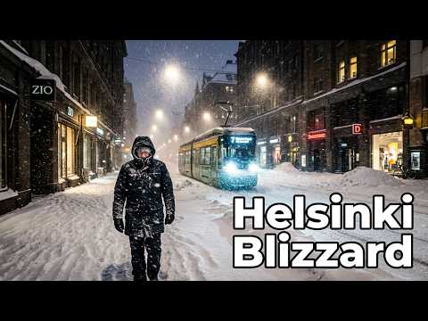 ❄️ Therapeutic Quiet Night in Helsinki 🇫🇮 Snowfall Walking Tour for Sleep & Relaxation | 4K Slow TV
