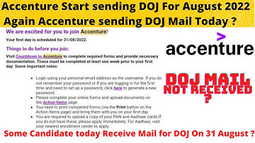 Accenture starts sending Date of Joining for August 2022 | Accenture mass onboarding DOJ in August