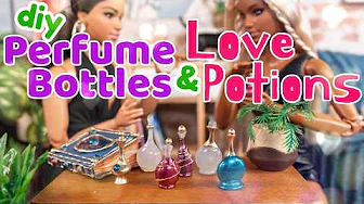 How to Make Mini Perfume Bottles & Love Potions for Dolls | DIY Hot Glue Crafts for Barbie