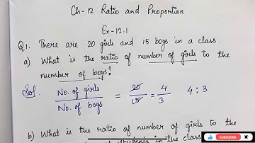 Class 6 Exercise-12.1 Q-1 Solution | Class 6 Maths Chapter- 12 Ratio and Proportion | NCERT CBSE