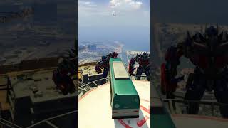 Gta V Transformer Optimus Prime Vs Spiderman Crazy Water Ragdolls Bus Jump Fails Epi 106