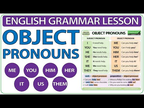 Object Pronouns in English - Me, You, Him, Her, It, Us, Them - Learn English - Grammar Lesson