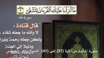 سورة المائدة من الآية (37) إلى (41)  الشيخ ماهر المعيقلي  مكررة سبع مرات ؛ لتثبيت الحفظ