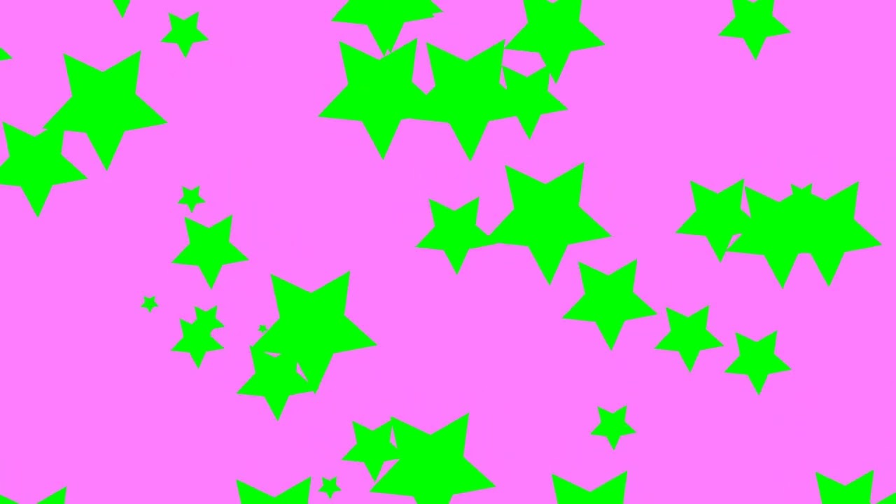 Mood Lights Green Stars and Pink Background [1 Hour]