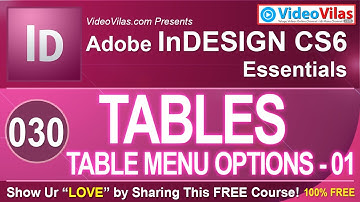 Adobe InDesign CS6 Tutorials (Telugu) - 30 - Tables & Table Menu Options | Best DTP Telugu Tutorials