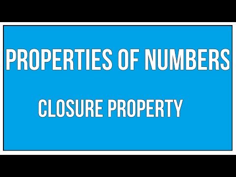 properties Of Numbers - Closure Property / Maths Arithmetic