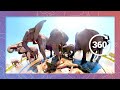 Elephants at a waterhole show tranquil power  wildlife in 360 vr