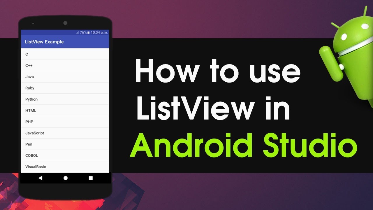 android studio listview tutorial