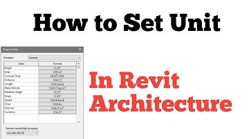 How to set unit in Revit architecture || unit in revit architecture || Revit me unit kaise set kare.
