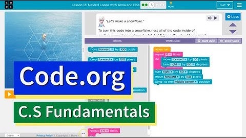 Code.org Express Course Lesson 13.3 Snowflakes with Anna and Elsa | Tutorial with Answers