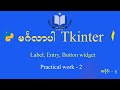 #4 Practical Work - 2  label, Entry and Button Widget
