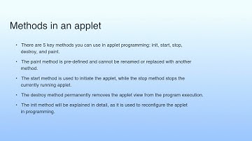 Methods in an applet | Lecture 05: Java Applet Programming