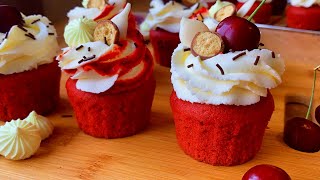 Cupcakes Red Velvet with Cream Cheese // How to make recipe