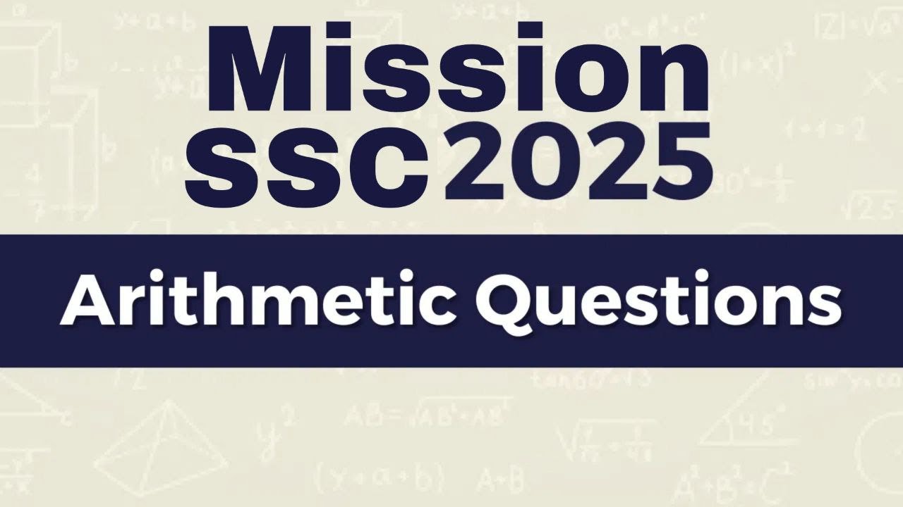 Top 50 Question of Arithmetic SSC 2025 Speed test with Anu - YouTube