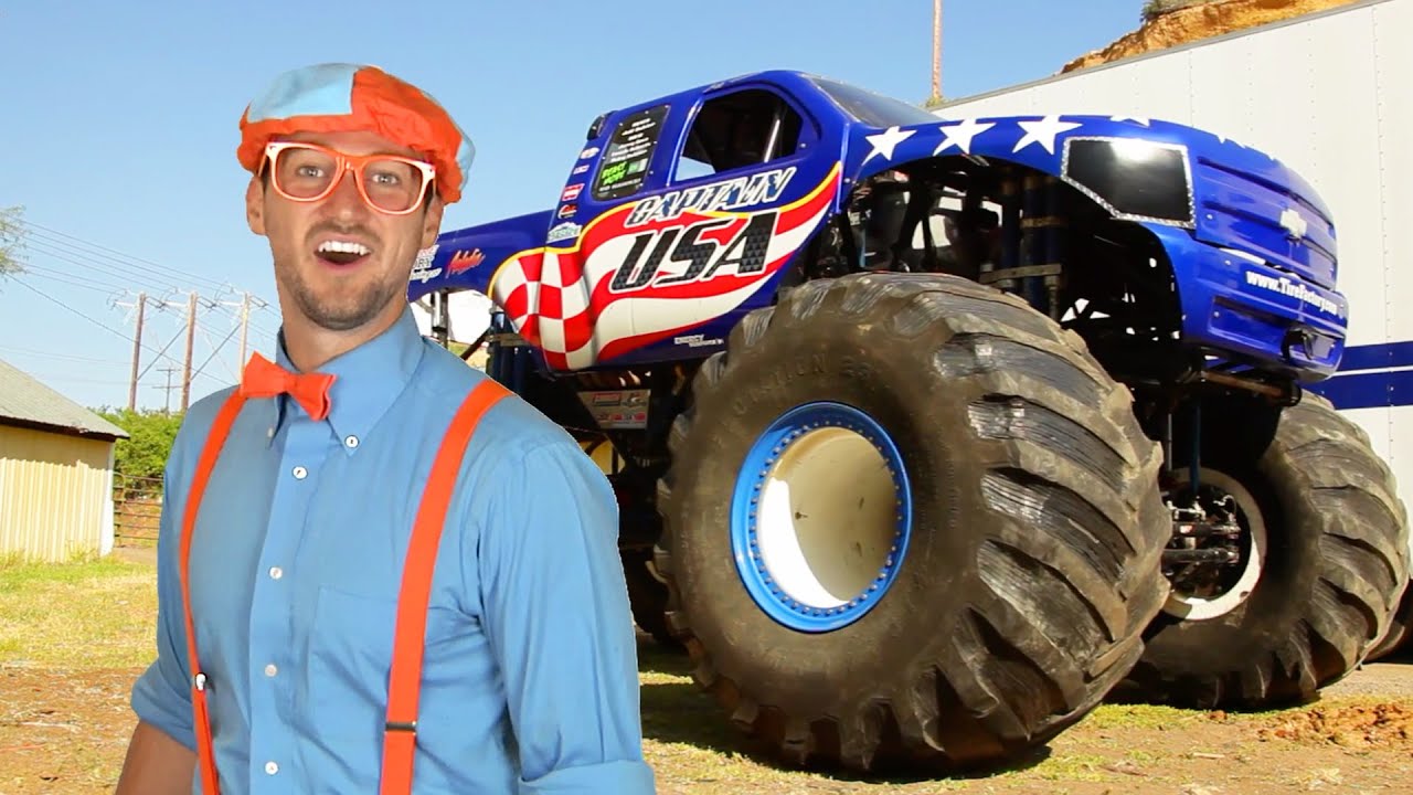 Blippi Learns Shapes, Colors, Numbers With Monster Trucks & The Monster  Truck Song