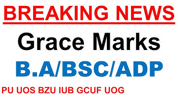 B.A/BSC/ADP Part 1 & 2 | Grace Marks | PU UOS BZU IUB GCUF UOG | Relaxation in Marks B.A/BSC/ADP