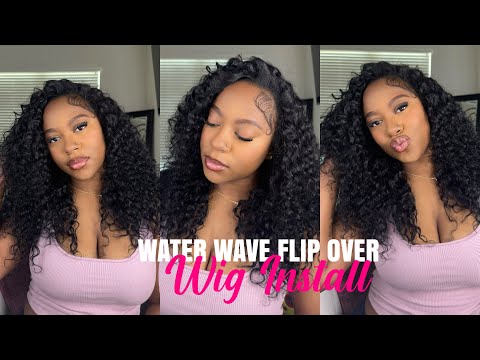 WATER WAVE FLIP OVER WIG INSTALL WITH MINIMAL LEAVE OUT 🌊 | ISEE Hair Amazon