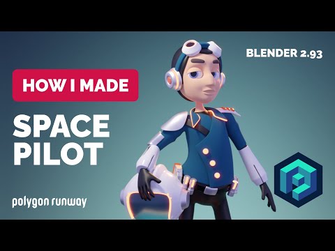 Pilot Character in Blender 2.93 - 3D Modeling Process | Polygon Runway